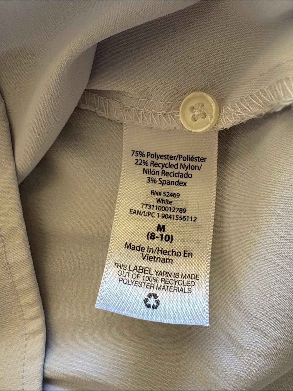 Time and Tru Women’s White Wrinkle Free Button Down Shirt size Medium 8/10) - Picture 5 of 5